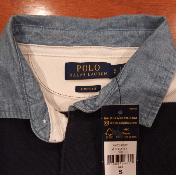 Polo Ralph Lauren CP-93 Regatta Rugby Polo Shirt. Sz. S. Blue/White. $225 - Picture 6 of 9